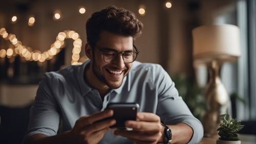 Игрок, использующий BetIBC на своем мобильном телефоне